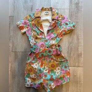 Show Me Your MuMu Floral Short Sleeve Romper in Multi